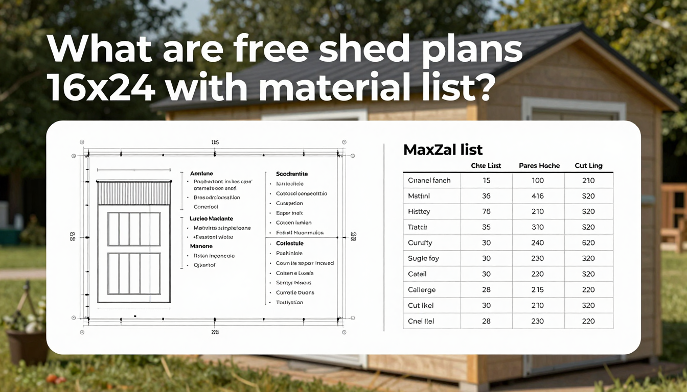 What are free shed plans 16x24 with material list?