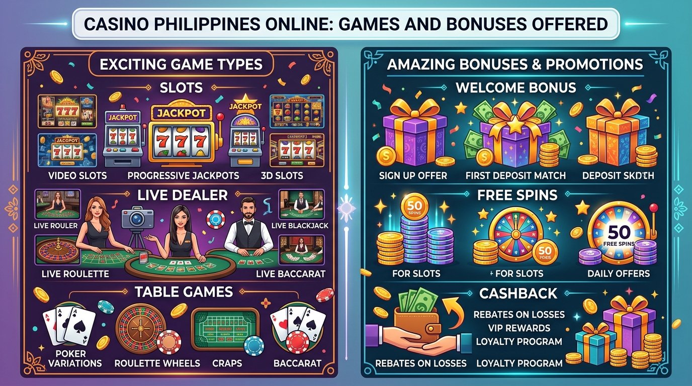 Mga Laro at Bonus na Inaalok ng casino philippines online